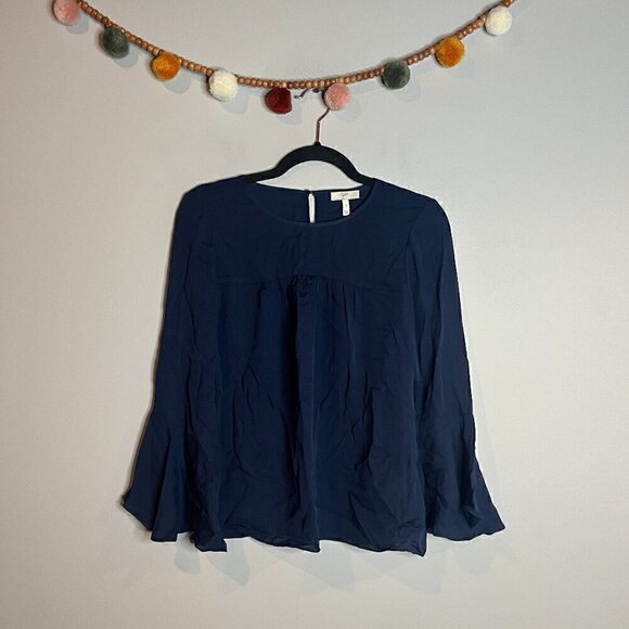 Joie Awilda B Babydoll Blouse in Navy Blue - Picture 2 of 6